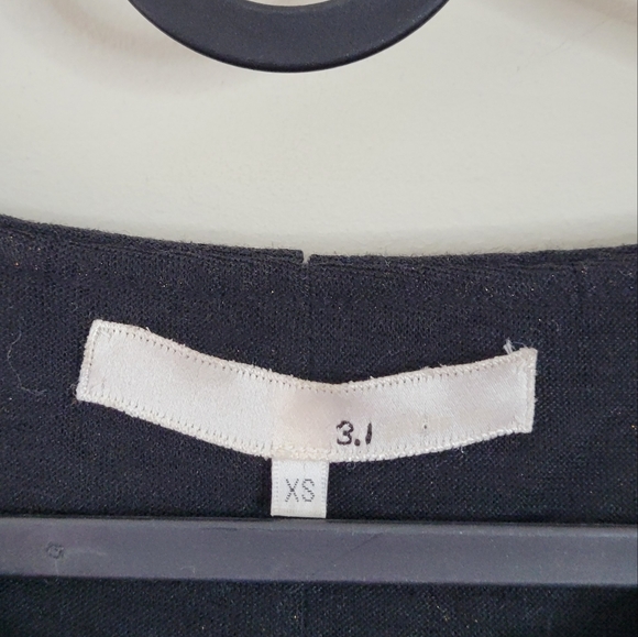 3.1 Phillip Lim Pleated Metallic Linen Ruffle Neck Top XS - Picture 4 of 6